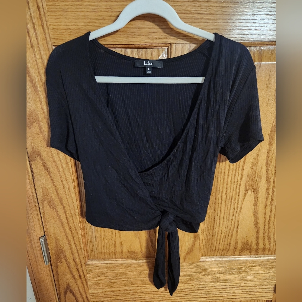 Lulu's Black Crop Top